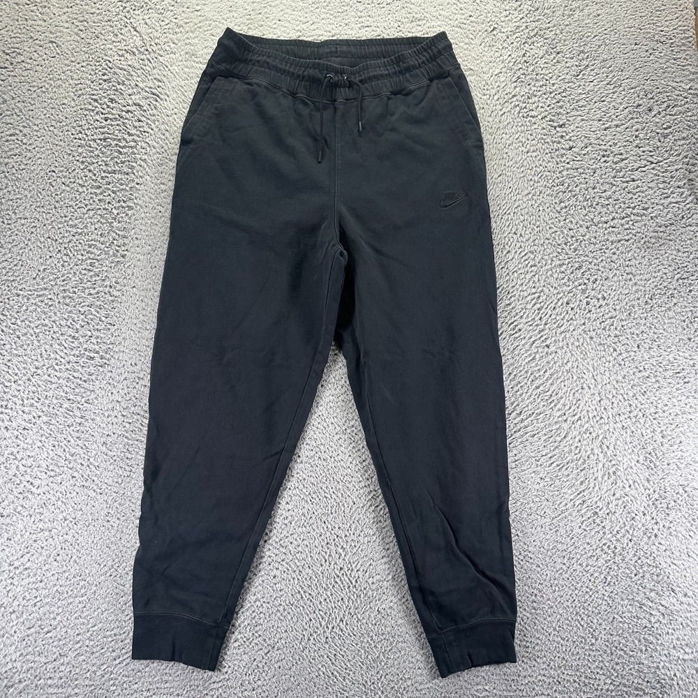 Nike Pant Men's‎ L Black Cotton Jogger Tapered Leg Training Workout Running Gym